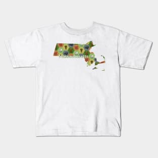 Massachusetts State Map Board Games Kids T-Shirt